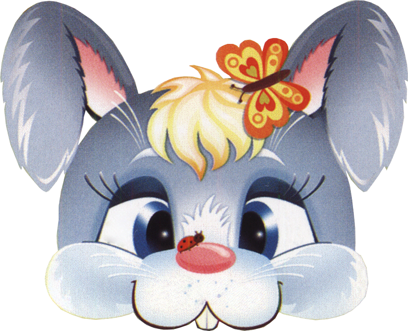 Карнавальные Маски Для Детей Оооооооочень Много - Animals Face Mask Rabbit (800x649)