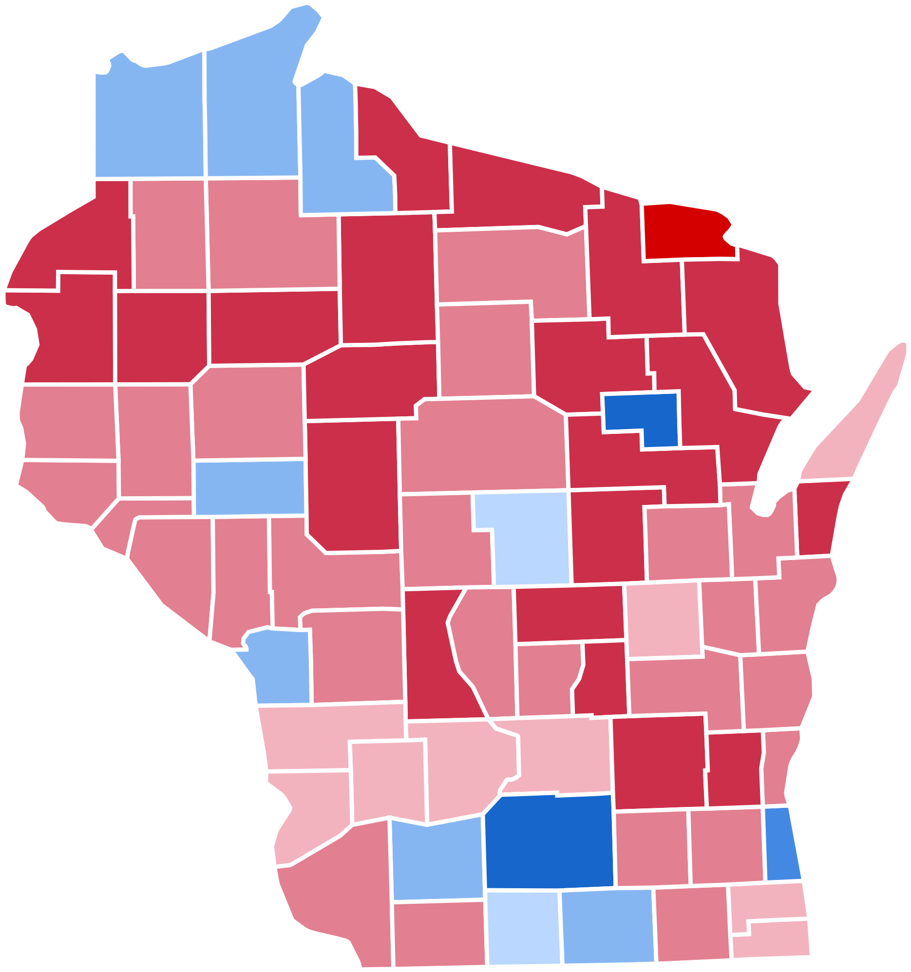 Filewisconsin Presidential Election Results 2016svg - Wisconsin Presidential Election Results 2016 (2000x2139)