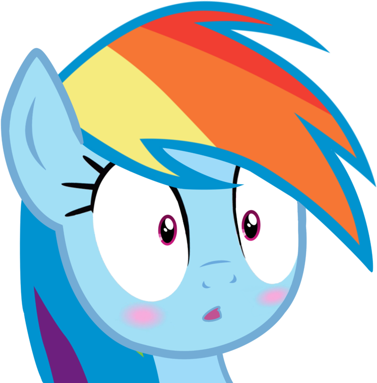 Rainbow Blush By Kuren247 - Mlp Rainbow Dash Blushing (1032x774)