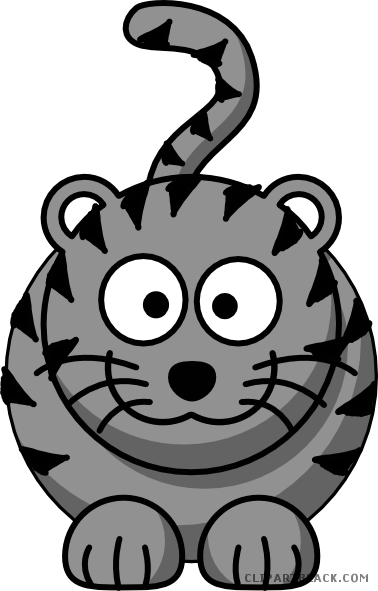 Cartoon Tiger Animal Free Black White Clipart Images - Mind Map For Mrs Packletide's Tiger (1517x2400)