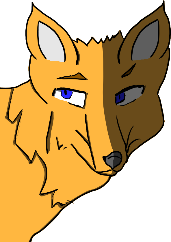 Wolf/fox Shaded By Fox-tron - Cartoon (640x857)