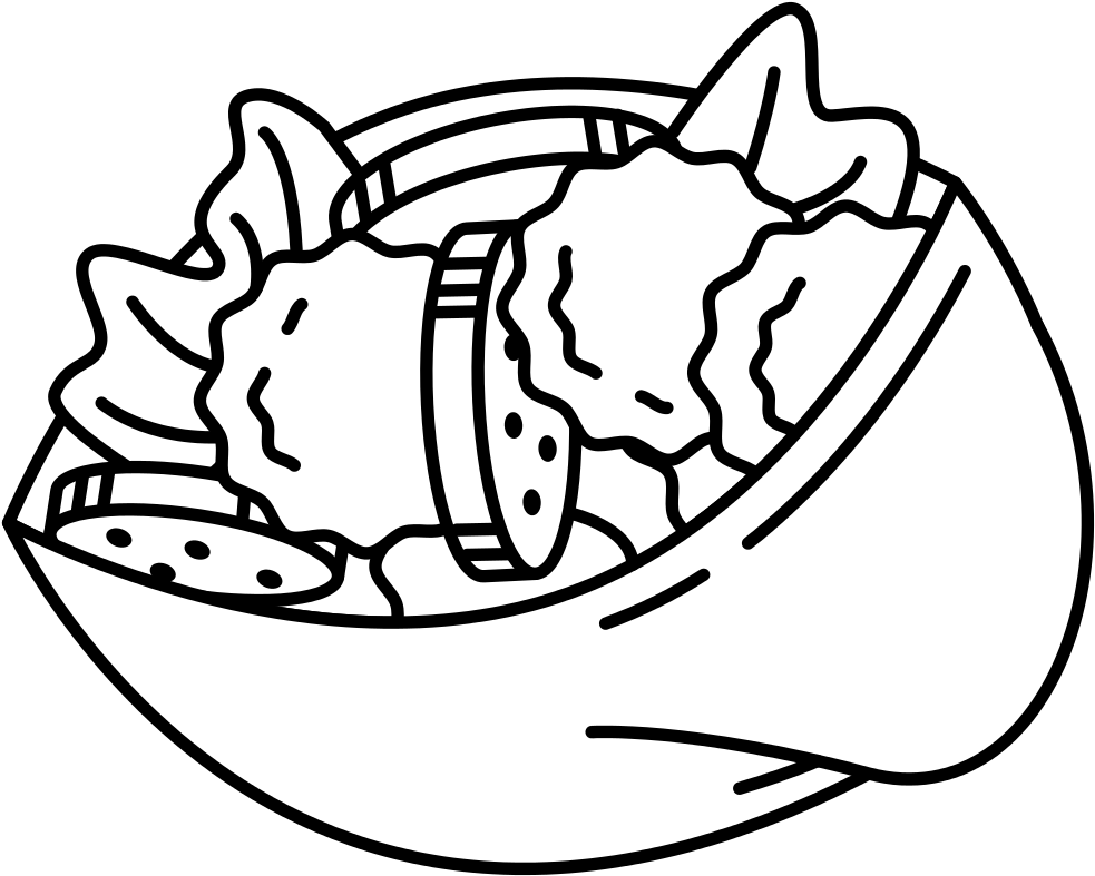 Wikipedia15 Israel Falafel-2 - Falafel Coloring Page (1000x1000)