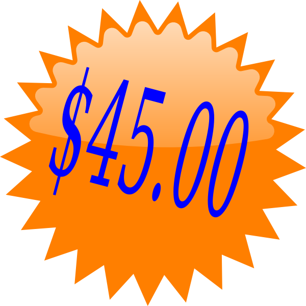 This Free Clip Arts Design Of $45 Red Star Price Tag - Star Button (600x600)