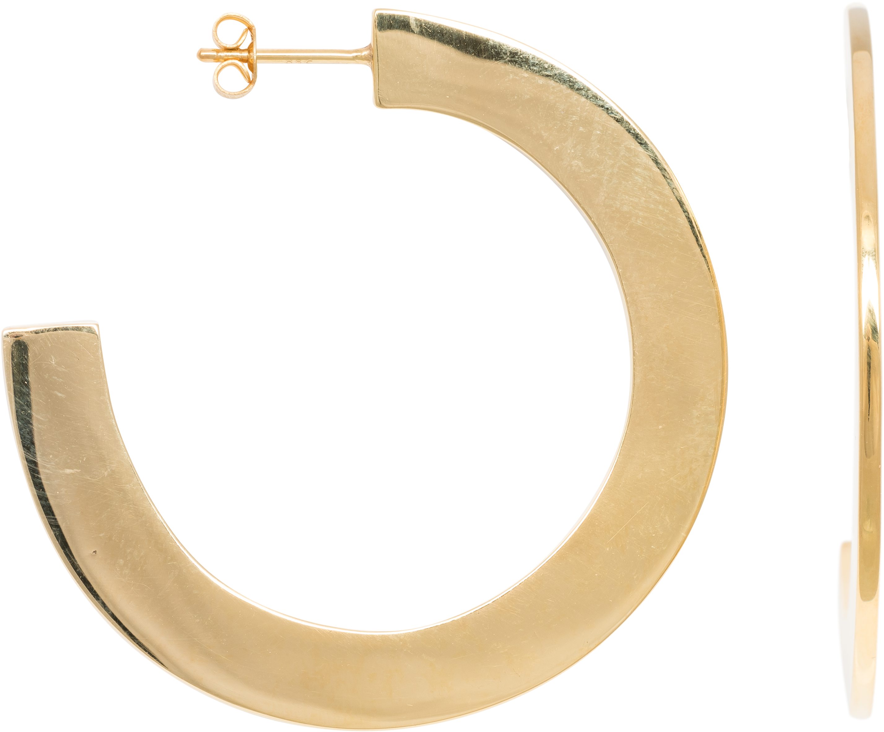Circle Earring Brass Goldplated, From The New The En - Anna + Nina Oorbellen Circle - Brass Goldplated (3139x3139)