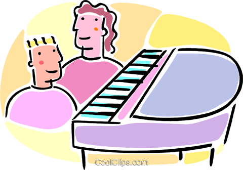 Piano Lessons Royalty Free Vector Clip Art Illustration - Piano Lessons Royalty Free Vector Clip Art Illustration (480x336)