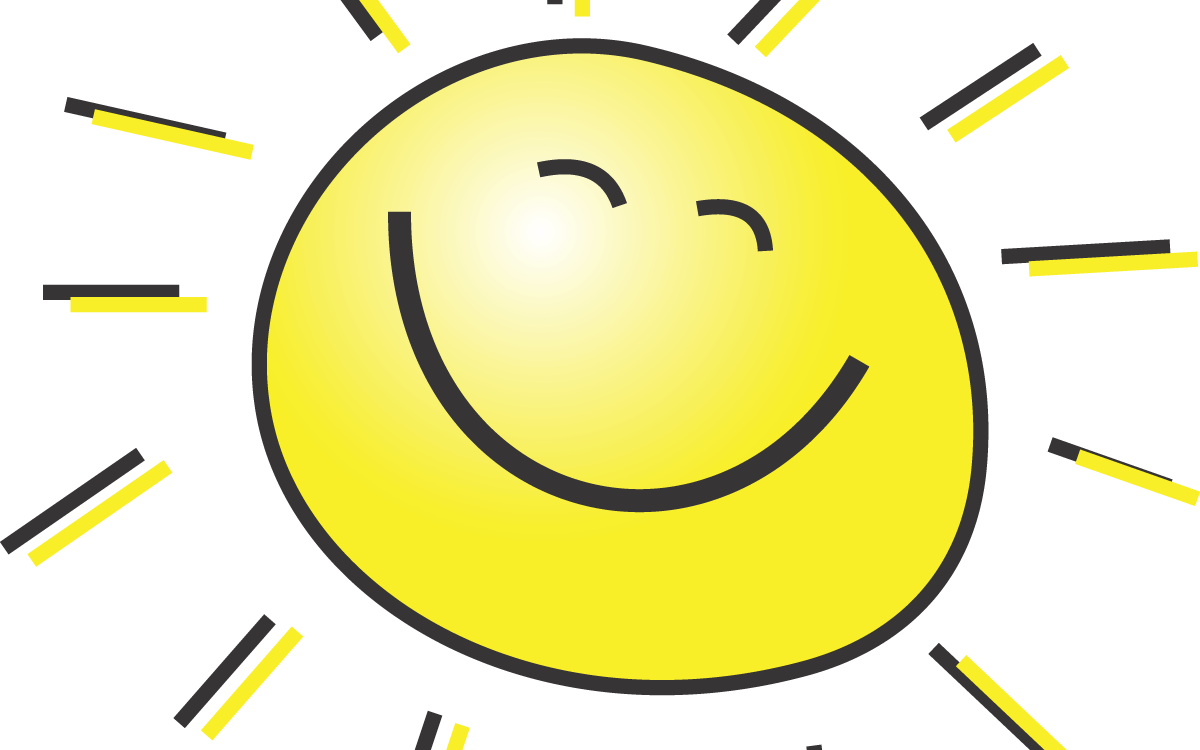 Happy Smiling Sun - Happiness Clip Art (1200x750)