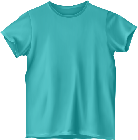 Blue T Shirt Png Clipart - Teal Tshirt Png (492x500)