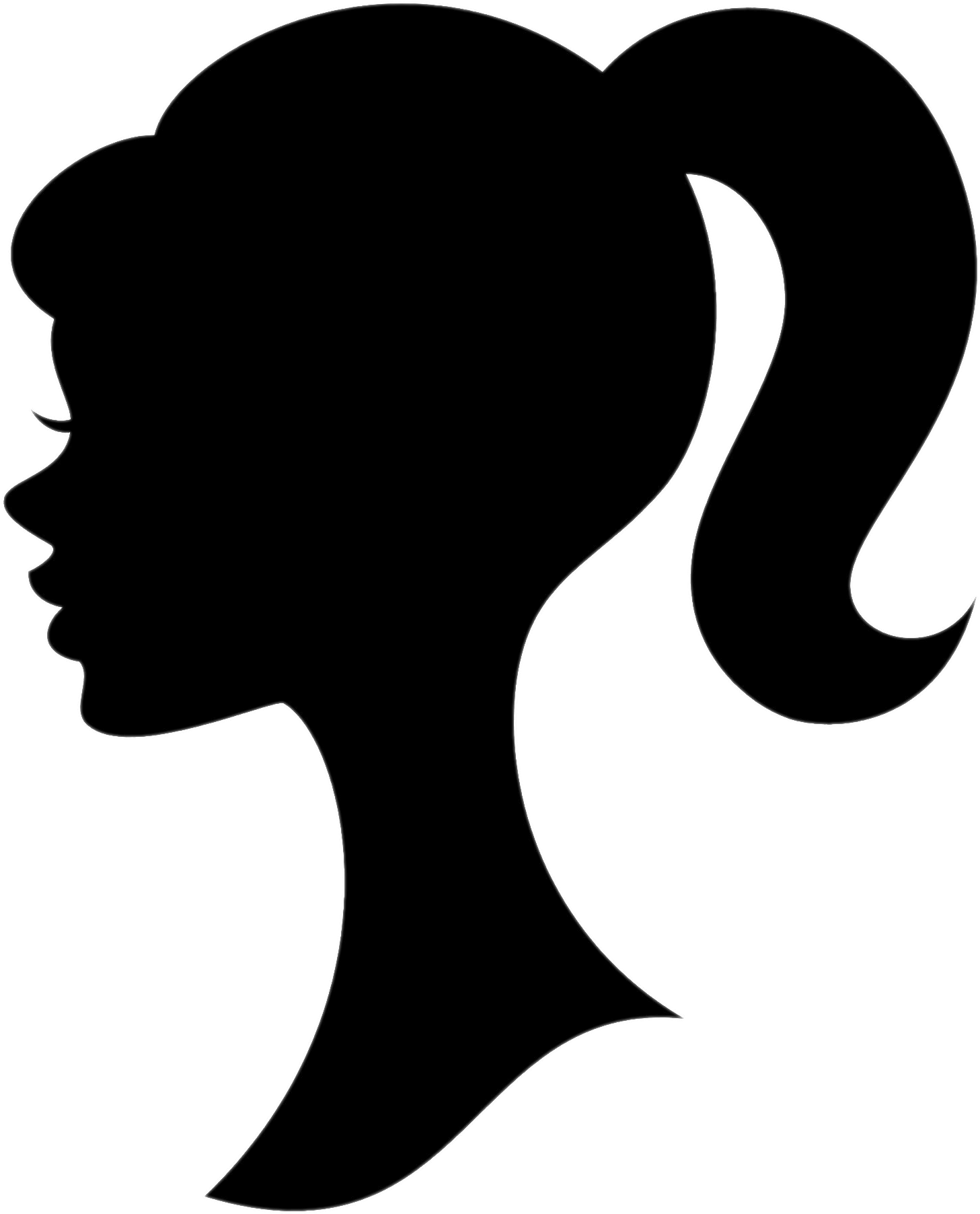 Ponytail Clipart - Barbie Logo Silhouette (1600x1900)