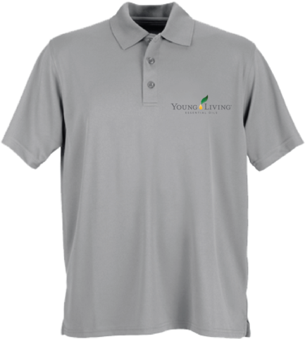 Men's Performance Polo - Army Mens Omega Solid Mesh Tech Polo (colour: Grey) (433x480)