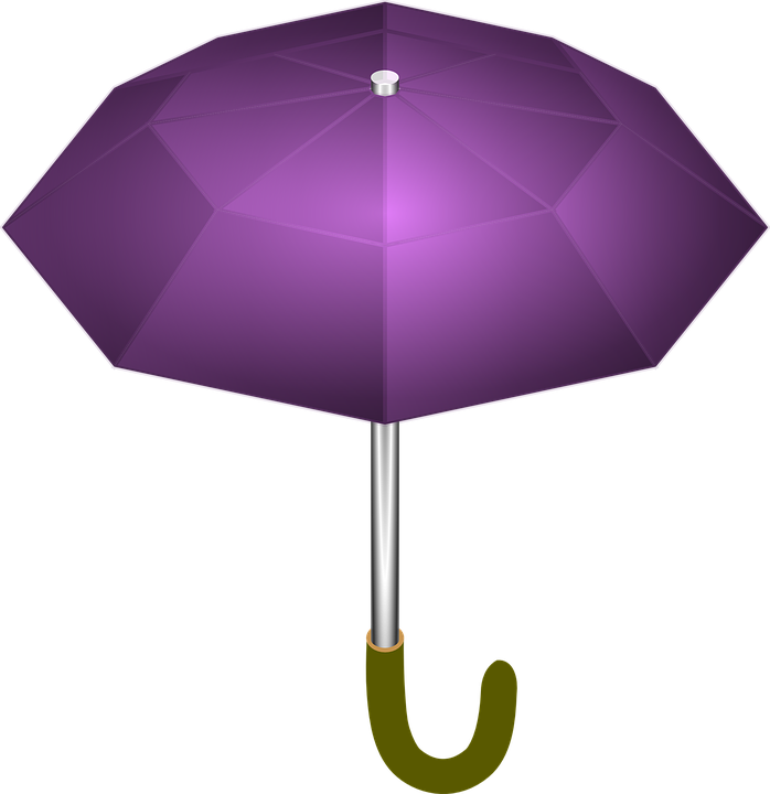 Umbrella Clipart Vector - Purple Umbrella Clip Art (728x750)