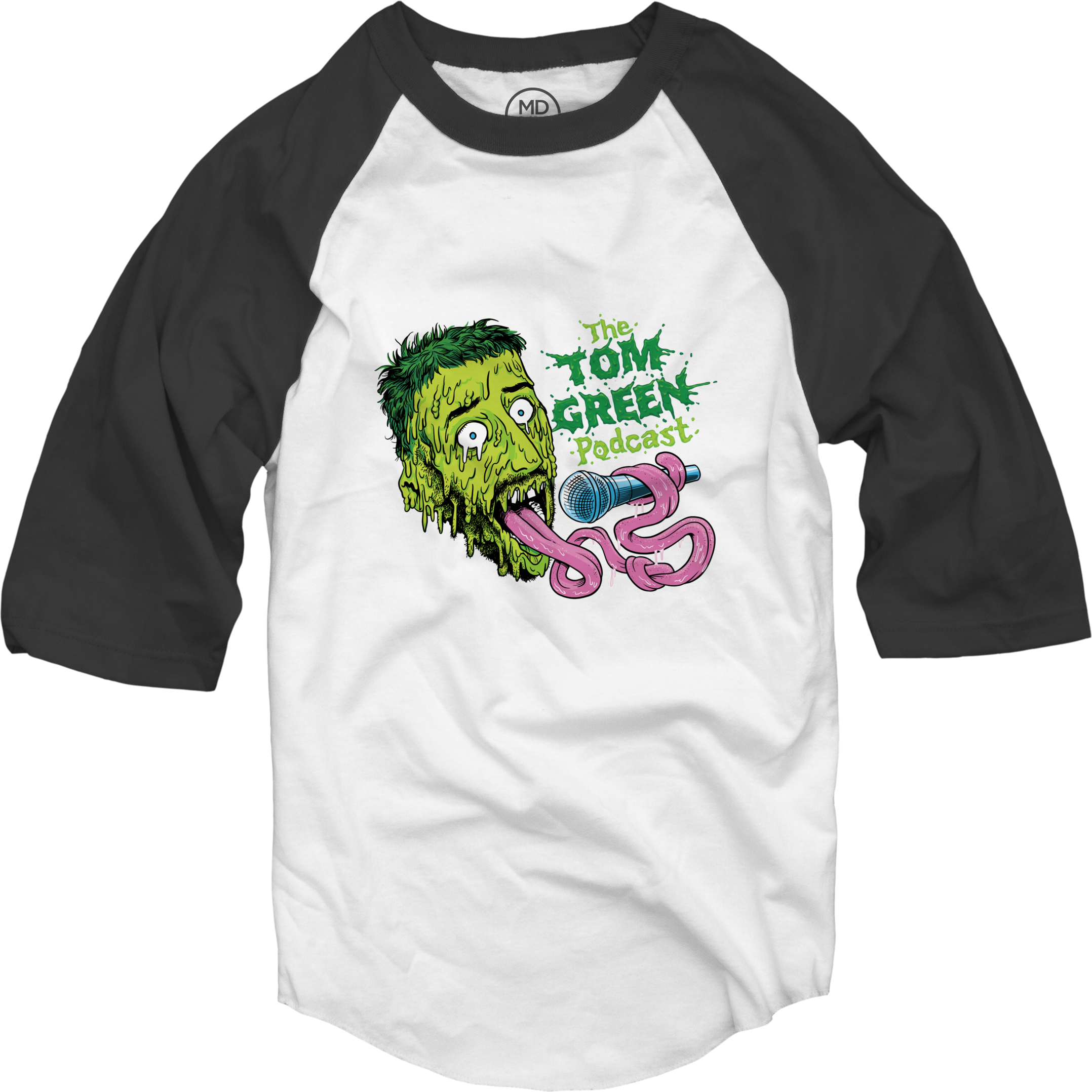 Tom Green Podcast Black/white Baseball Tee $35 - Los Deftones T Shirt (2156x2157)