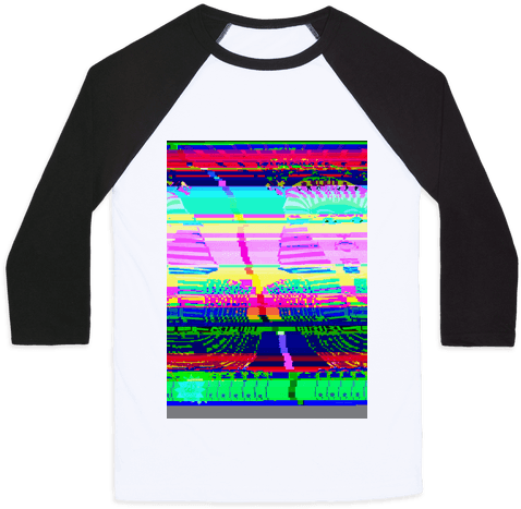 Glitch Art Baseball Tee - I M A Slut For Science (484x484)