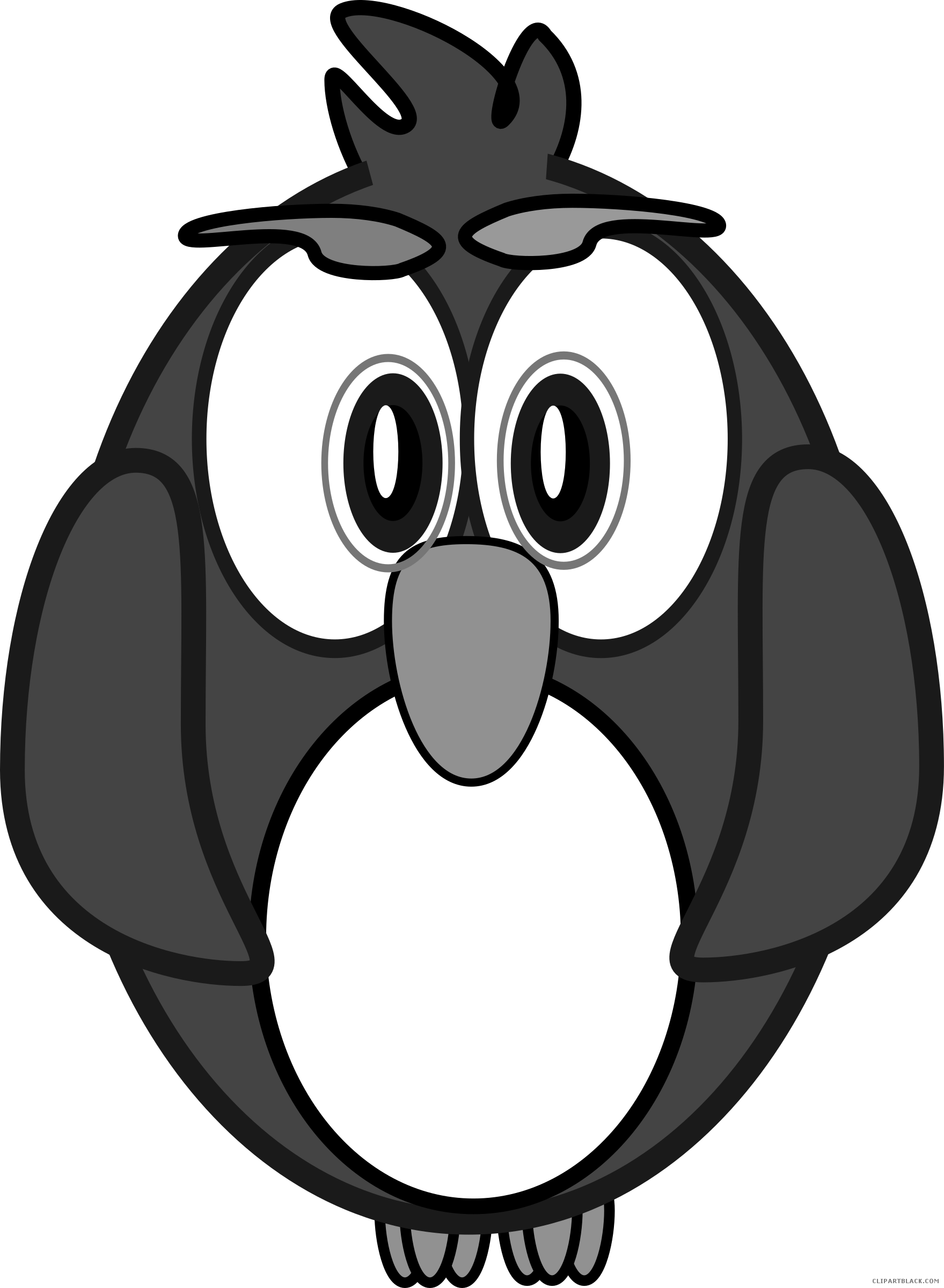 Owl High Quality Animal Free Black White Clipart Images - Owl Clip Art (1759x2400)