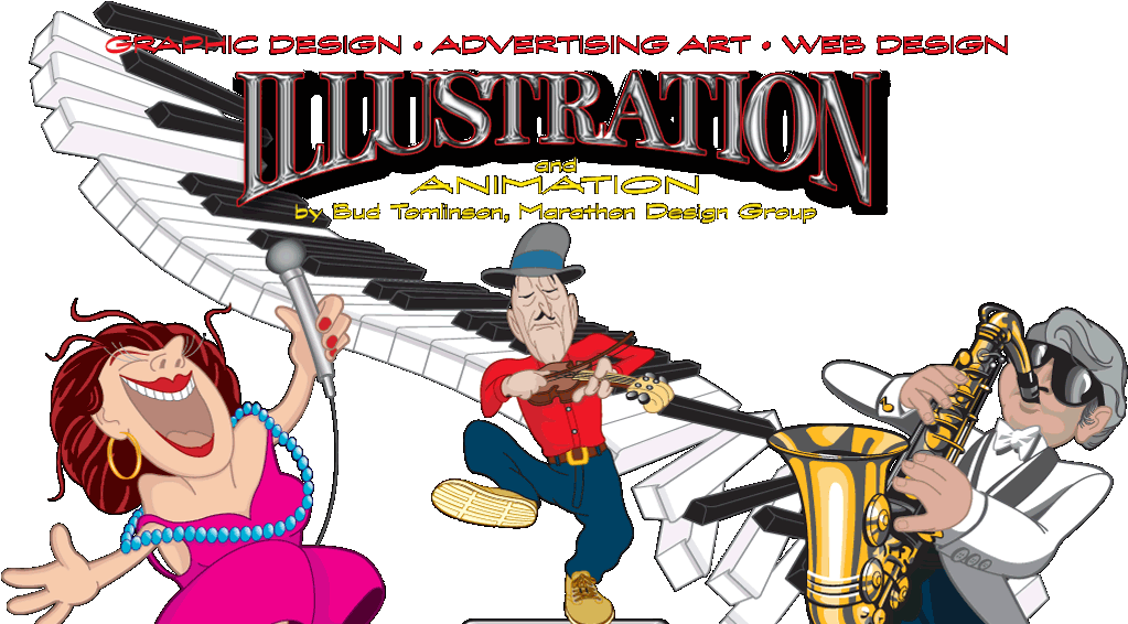 Marathon Design - Home - Web Design - Custom Cartoon - Web Design (1583x614)