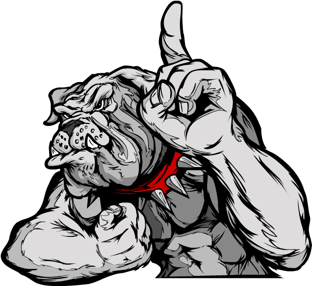 University Stickers Messages Sticker-1 - Bulldog Flexing (618x618)
