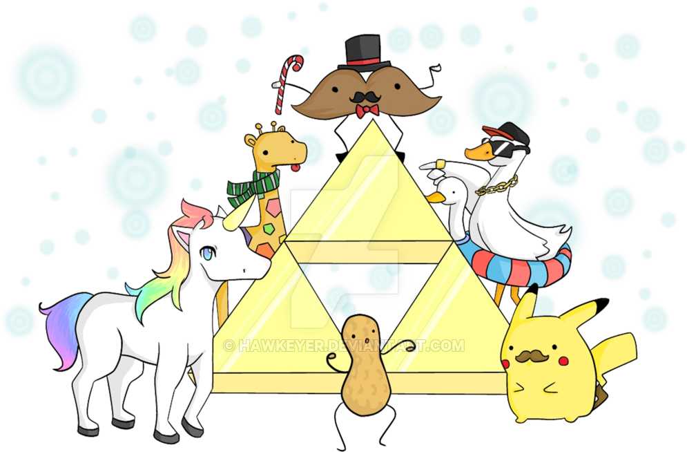 Triforce Unicorn Mustache Peanut And More By Hawkeyer - Pikachu With A Mustache (1024x724)