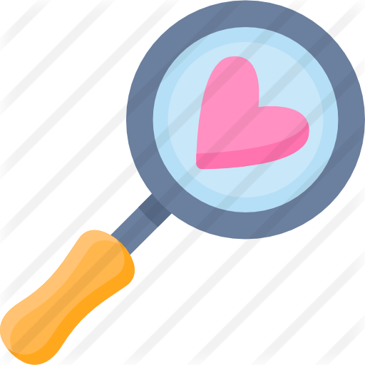 Magnifying Glass Free Icon - Heart (512x512)