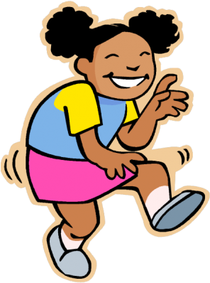 Cartoon Image Of A Young Girl Dancing - Kids Dancing Clipart (300x404)
