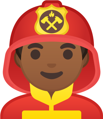 10402 Man Firefighter Medium Dark Skin Tone Icon - Firefighter (512x512)