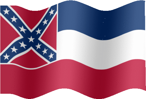 Very Big Animated Flag Of Mississippi - State Flag With Confederate Flag (521x338)