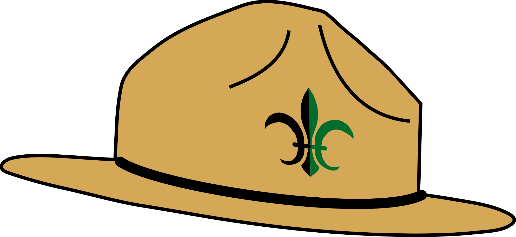 Open - Scout Hat Clipart (2000x928)