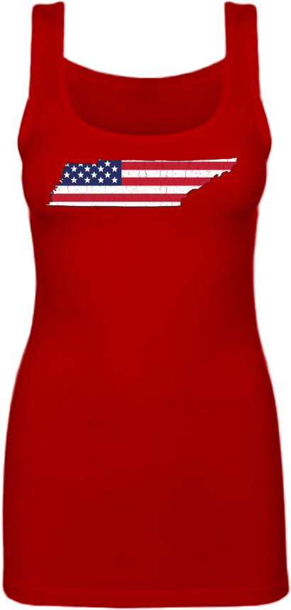 Tennessee Us Flag State Outline Womens Tank Top - Tennessee (1000x1000)