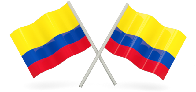 Zwei Gewellte Flaggen - Colombia Flag Transparent (640x480)