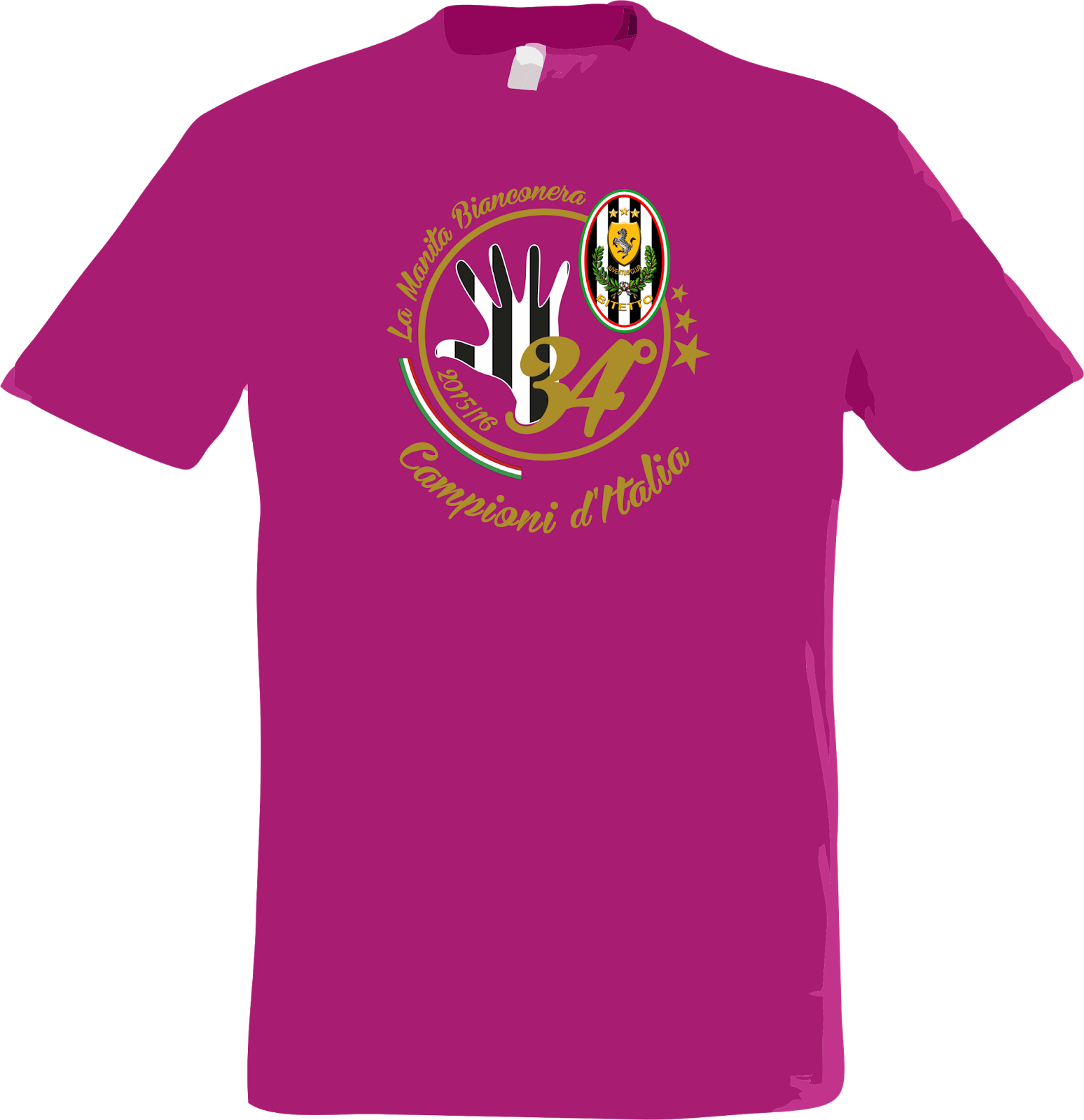 T-shirt Celebrativa Del 34° Scudetto Magenta/nera - Lord (1548x1600)