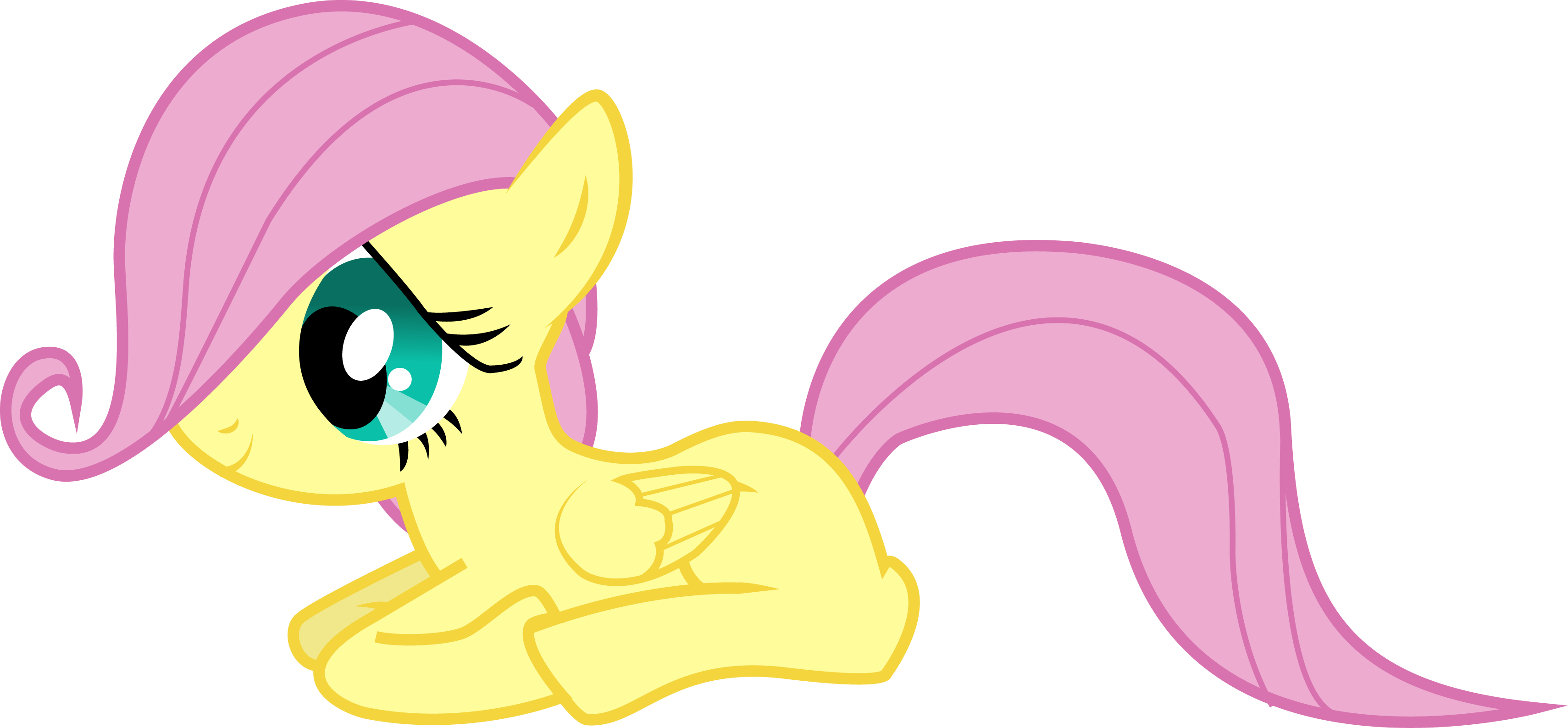 My Little Pony Coloring Pages Fluttershy Filly - Fluttershy (3419x1587)