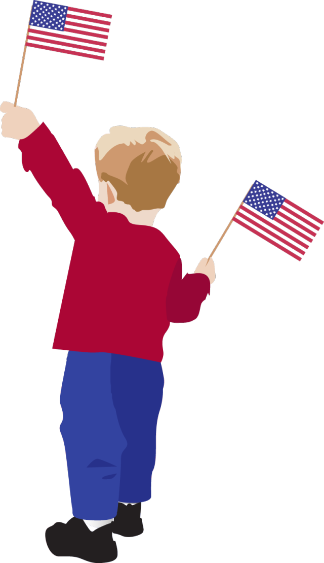 Boy With American Flag Clipart - All American Boy Transparent Clipart (640x1109)