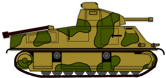 Military Tank Line Art - Clip Art (600x314)