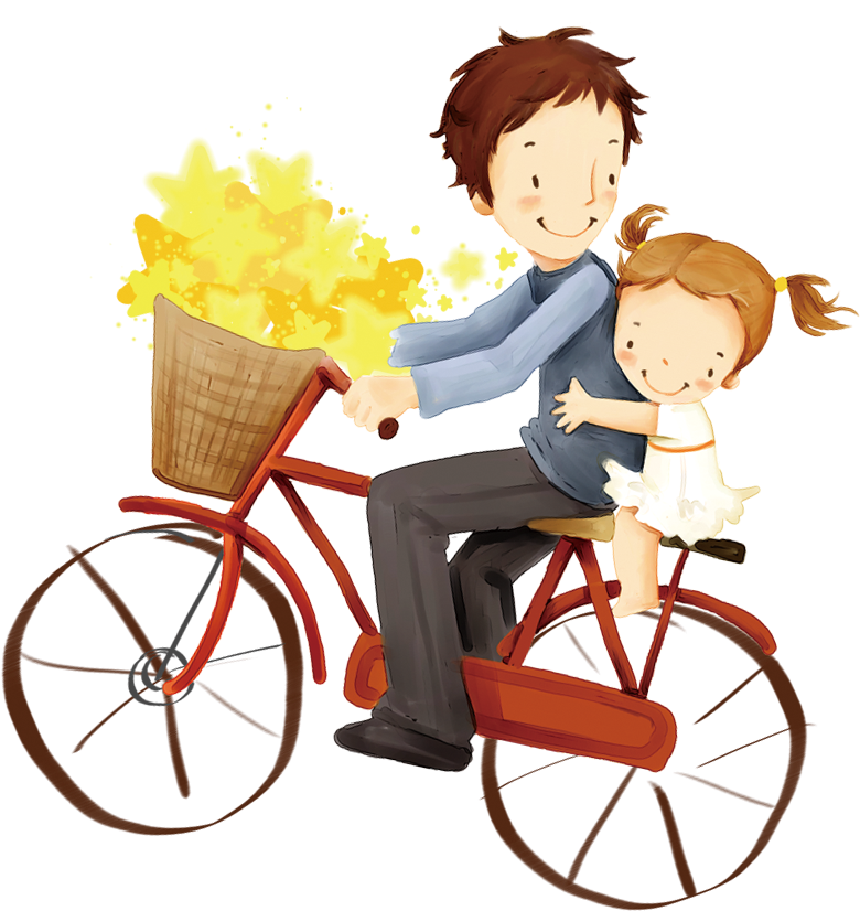 Fathers Day Cartoon Child - Padre Animados (1000x1000)