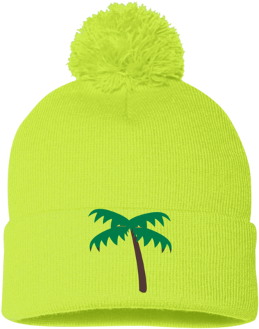 Palm Tree Emoji Sp15 Sportsman Pom Pom Knit Cap - Palm Tree Emoji Stc10 Sport-tek Dry Zone Nylon Cap (480x480)
