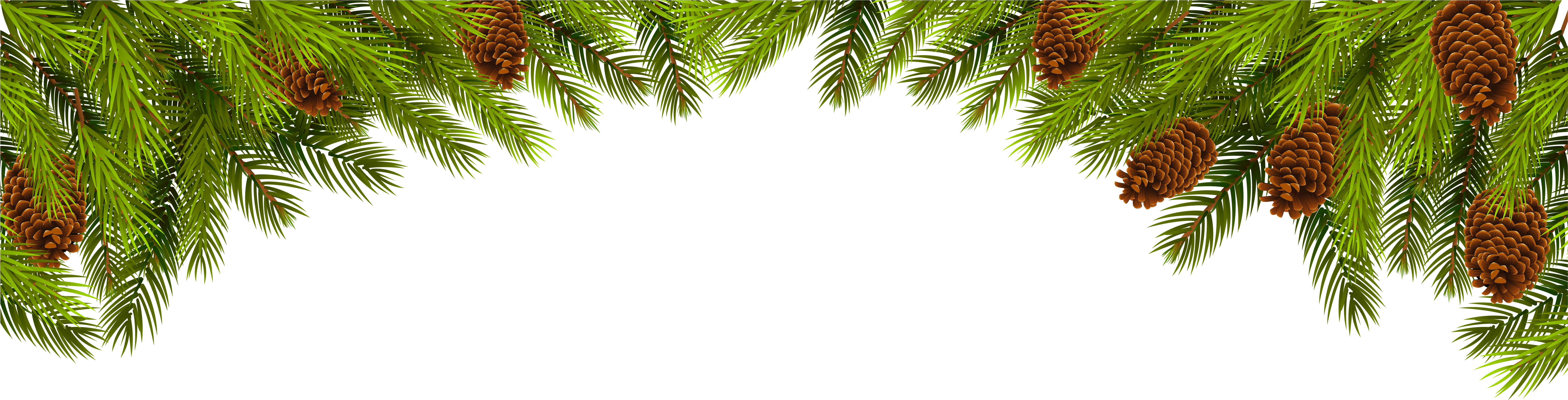 Christmas Tree Branch - Christmas Pine Decorations Png (7060x1982)