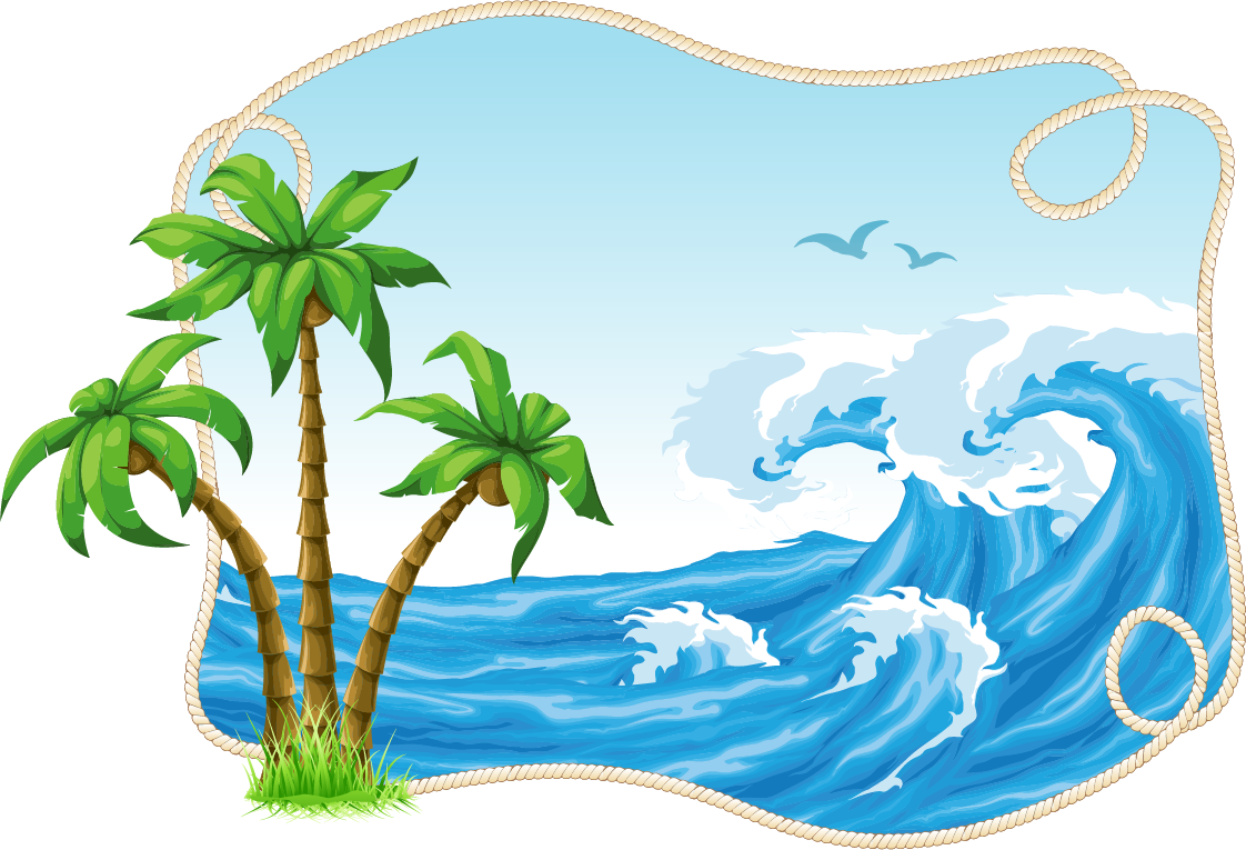 Coconut Tree Vector Material Decorative Patterns Free - Волны Png (1122x765)