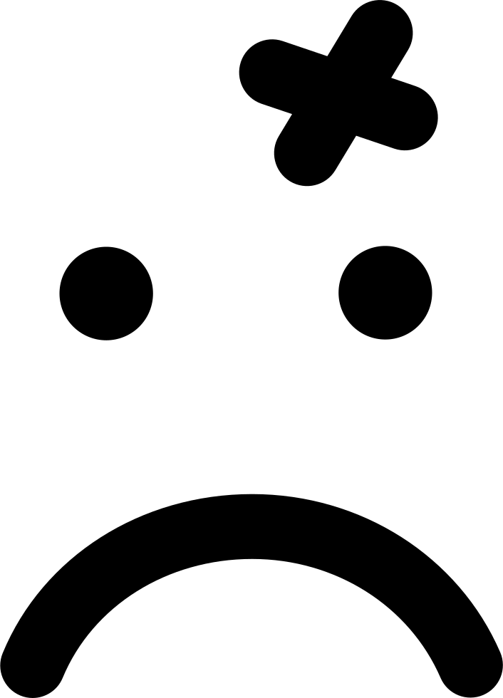 Wound Cross On Emoticon Sad Face Of Rounded Square - Emoticon (706x980)