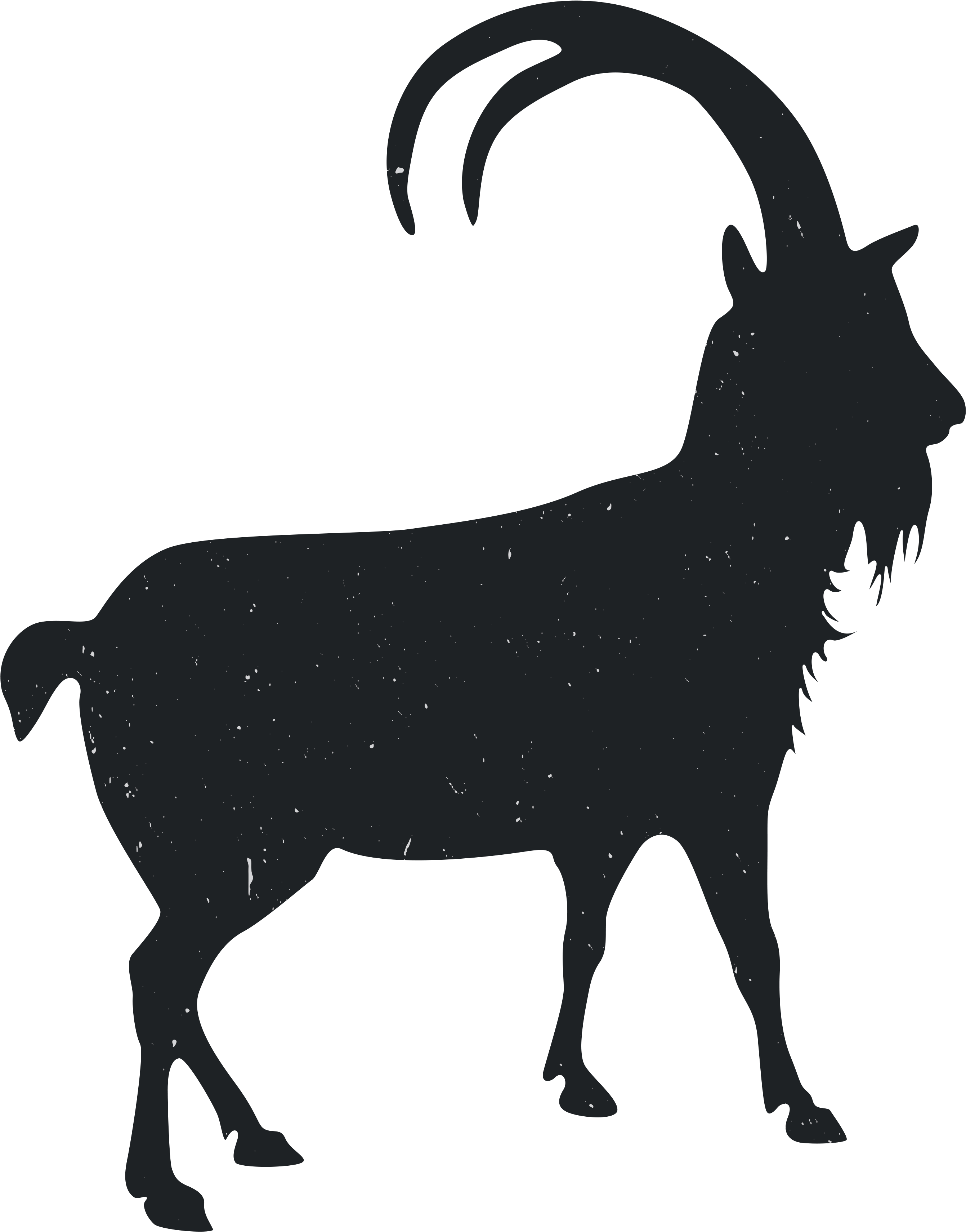 Goat Silhouette Black And White - Mammal (3600x3600)