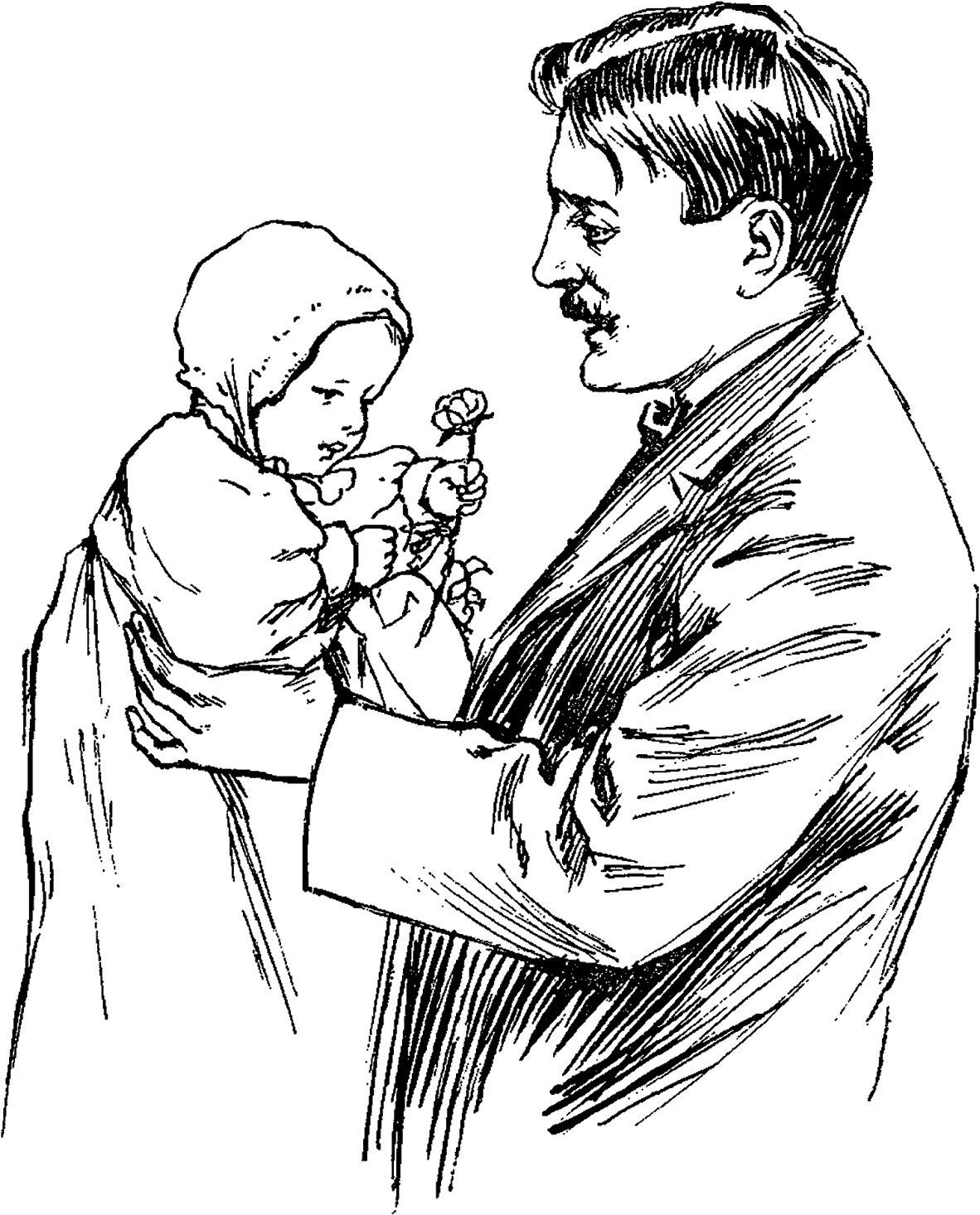 He's Given Her A Little Flower, Which She Is Infinitely - Sketch (1320x1600)