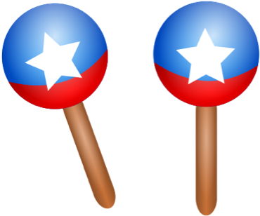 Elegant Maracas Clipart Free Patriotic Maracas Clip - Red White And Blue Maracas (495x700)