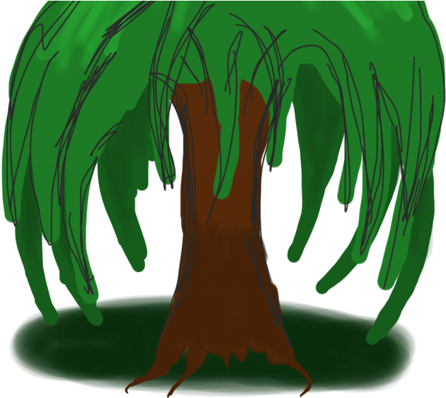 Weeping Willow Cartoon Cartoon Willow Tree Clipart - Willow Tree Cartoon (678x600)