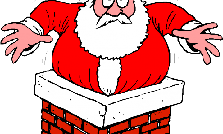 Top 10 List Of Ways To Stay Slim Through The Holidays - Santa Stuck In A Chimney (740x432)