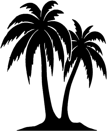 2 Palm Trees Clip Art - Silhouettes Of Palm Trees (500x500)