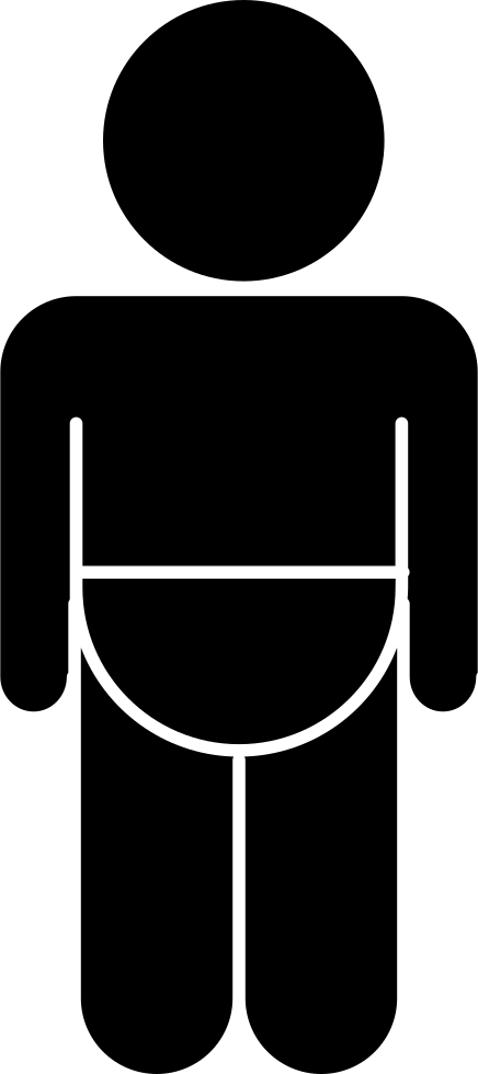 Baby Wearing Diaper Silhouette Comments - Clip Art (436x980)