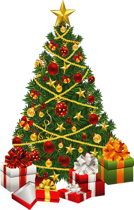 Merry Christmas Clipart Christmas Tree - Christmas Tree Greeting Card (512x800)
