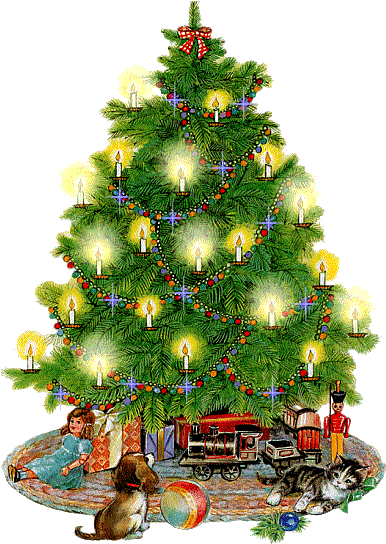Old Fashioned Christmas Tree - Arbol De Navidad En Movimiento (391x550)