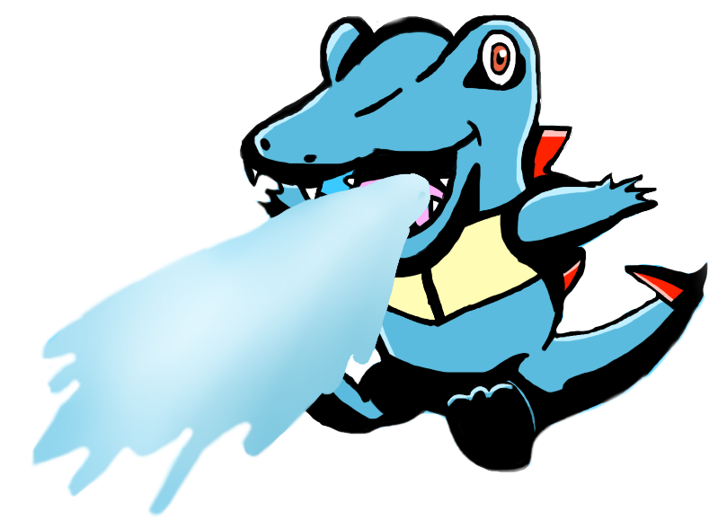 Totodile Used Water Gun By Morshute - Cartoon (798x601)