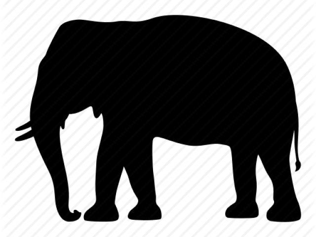 Asian Elephant Clipart Safari - Safari Animal Silhouette Png (640x480)