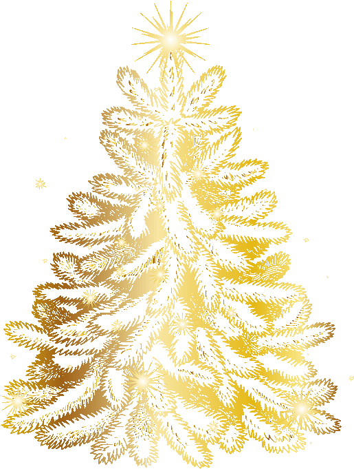 Christmas Tree - Arbol De Navidad Dorado Png (550x720)