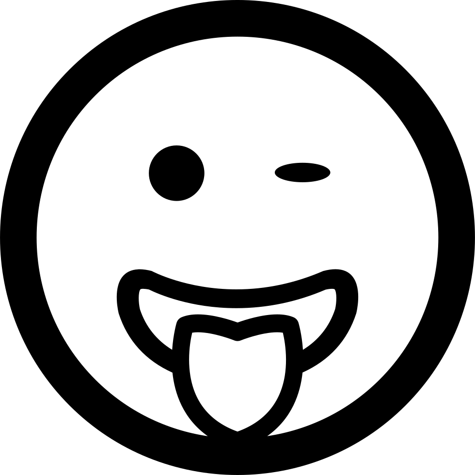 Winking Emoticon Smiling Face With Tongue Out Of The - Smiley Face Flat Icon (980x980)