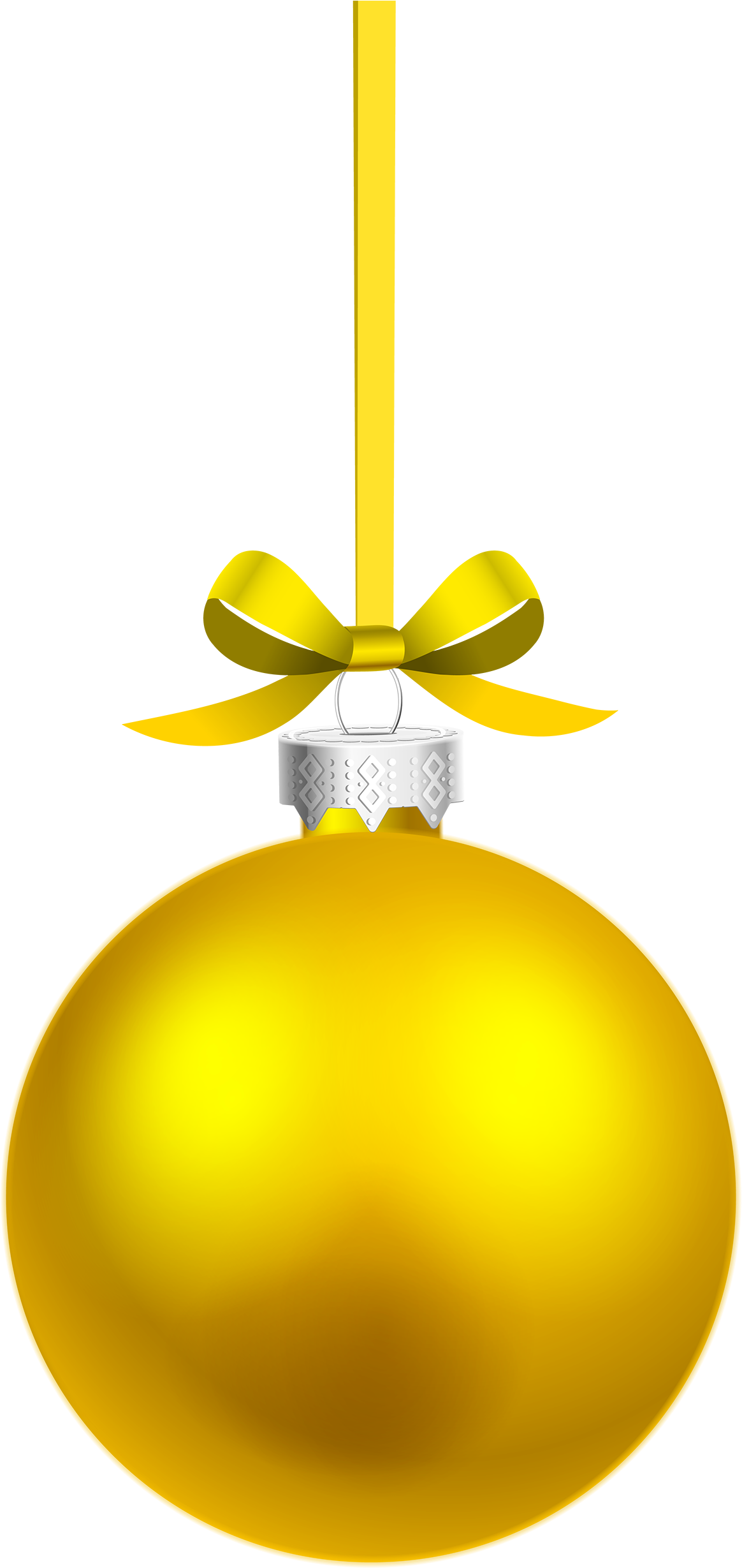 Yellow Christmas Ornaments Vector Png - Hanging Christmas Ball Png (1270x2500)